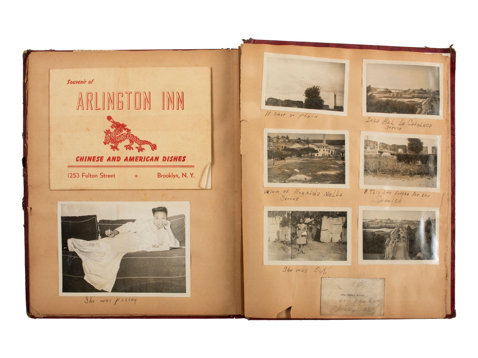 [AFRICAN AMERICANA - EARLY PHOTOGRAPHY]. A group of 2 albums containing photographs of African American families, including snapshots of civilians and soldiers. Ca 1930s-1940s.