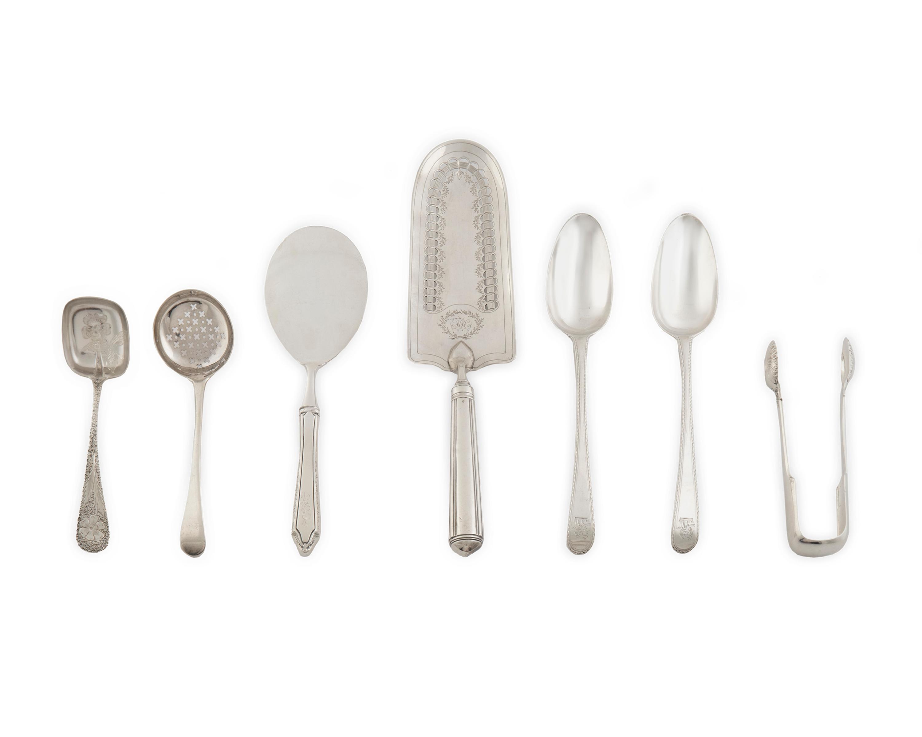 A Group of American and English Silver Serving Utensils