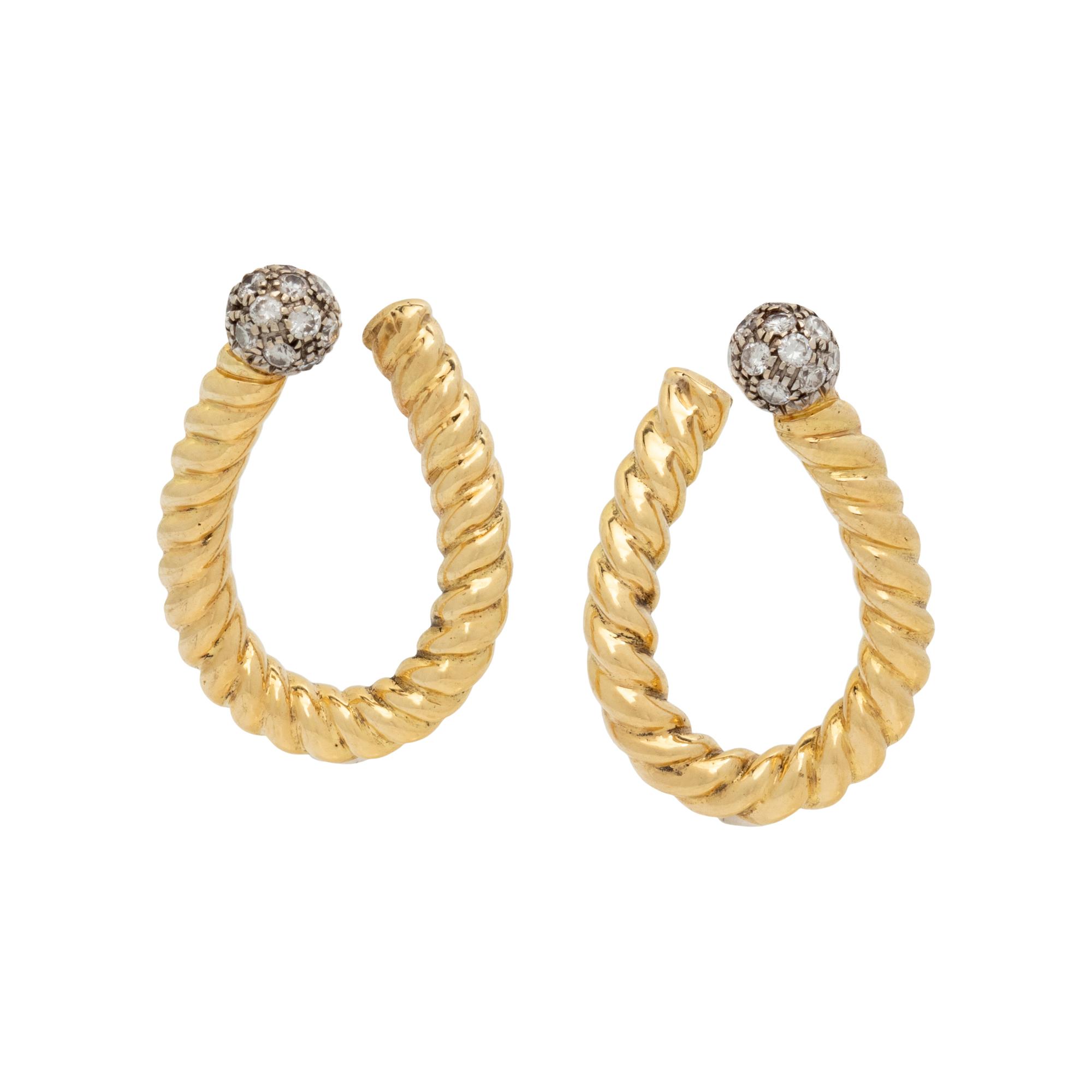 YELLOW GOLD AND DIAMOND EARRINGS