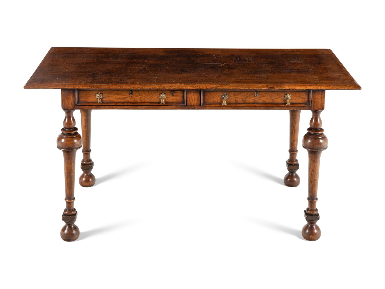 A William and Mary Style Oak Desk