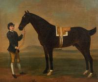 A Bay Hunter with his Groom