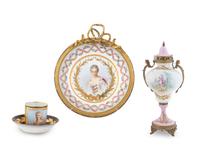 Three Sevres Style Porcelain Table Articles