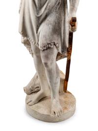 A Continental Marble and Iron Figure of an Archer with a Boar’s Head