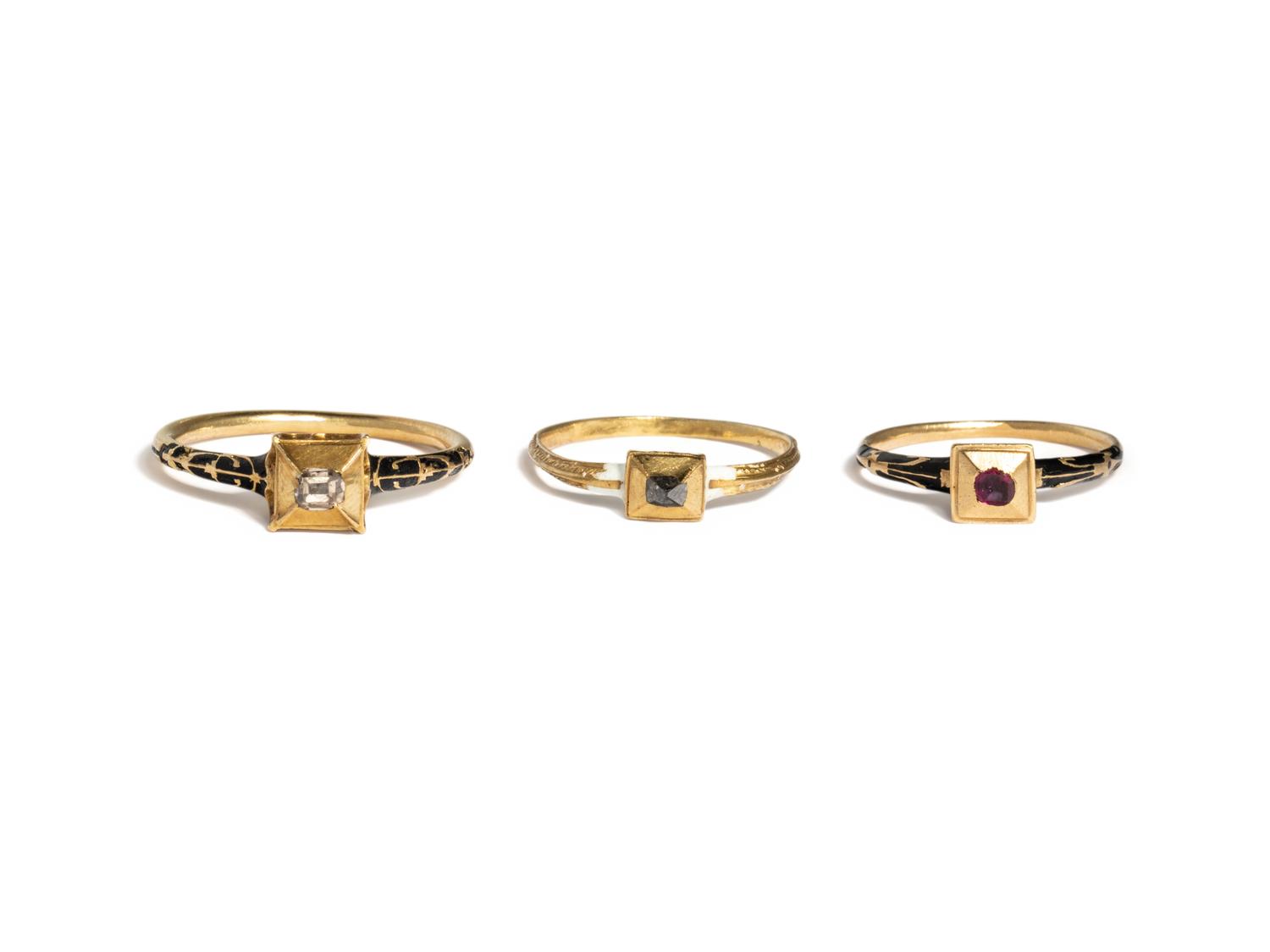 RENAISSANCE REVIVAL, COLLECTION OF YELLOW GOLD RINGS