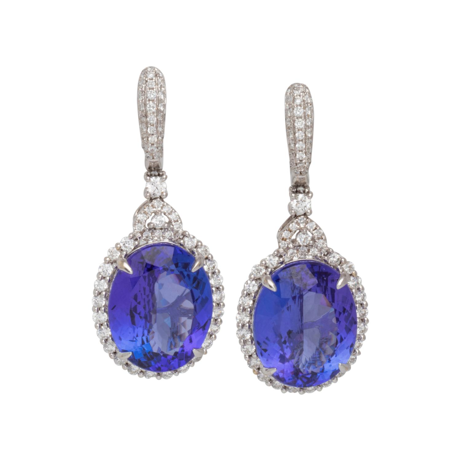 TANZANITE AND DIAMOND EARRINGS