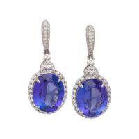TANZANITE AND DIAMOND EARRINGS