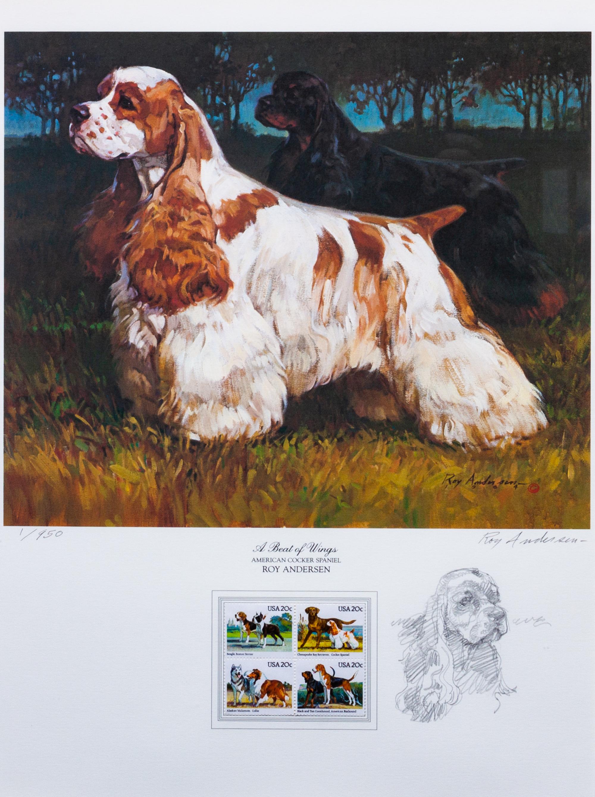 An American Water Spaniel Photomechanical Reproduction 18 x 13 3/4 inches.