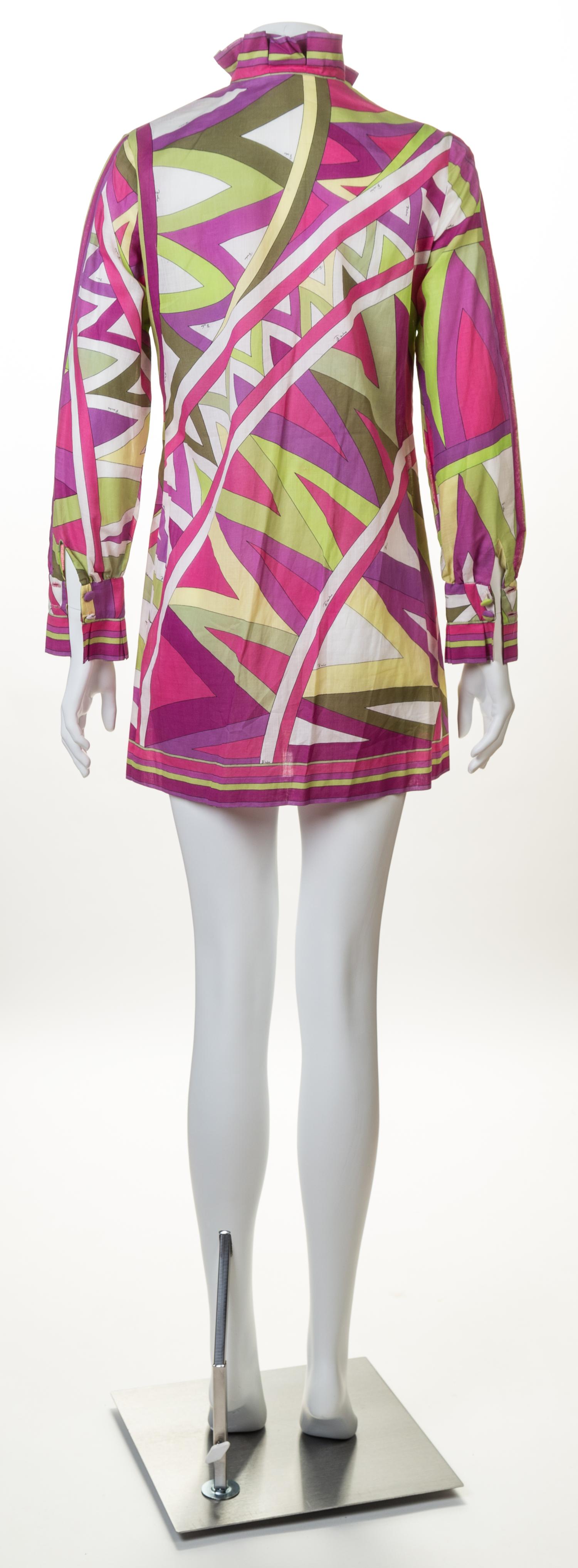 An Emilio Pucci Multicolor Cotton Tunic, Size 12.