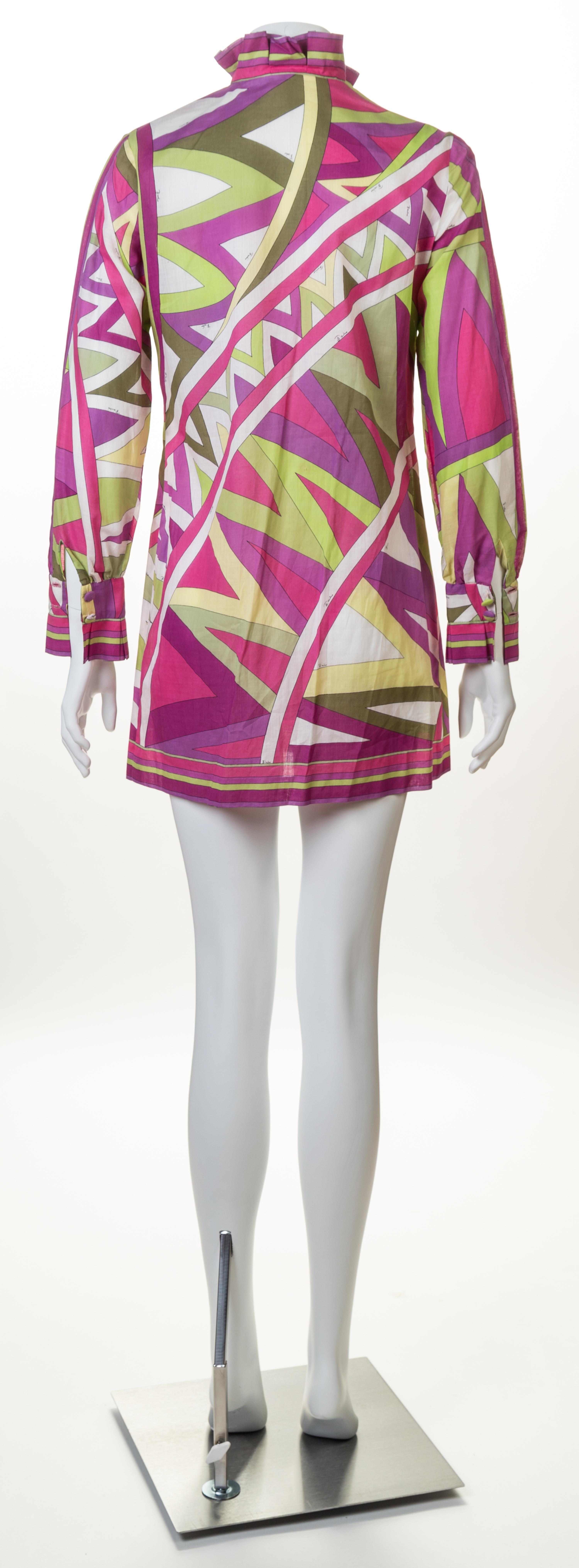 An Emilio Pucci Multicolor Cotton Tunic, Size 12.