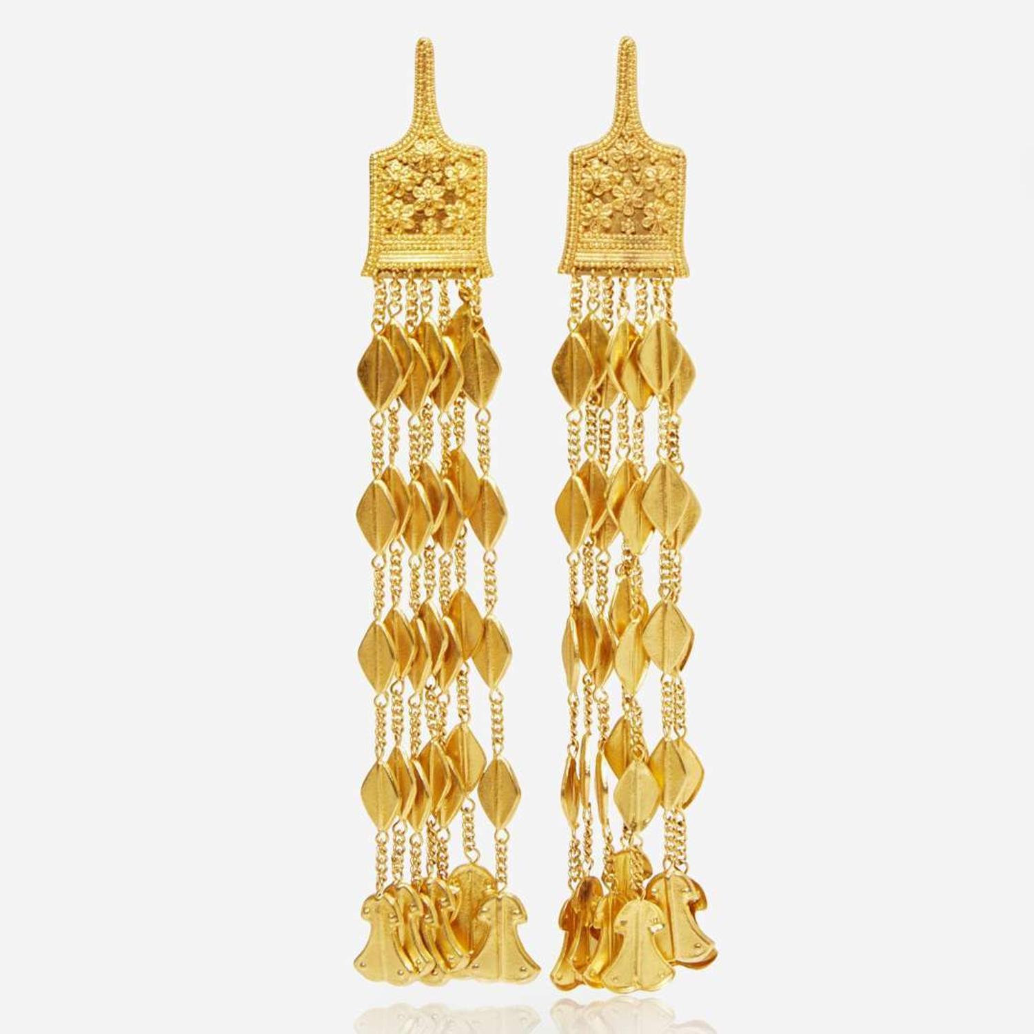 A Pair of 18K Yellow Gold Ilias Lalaounis Earrings