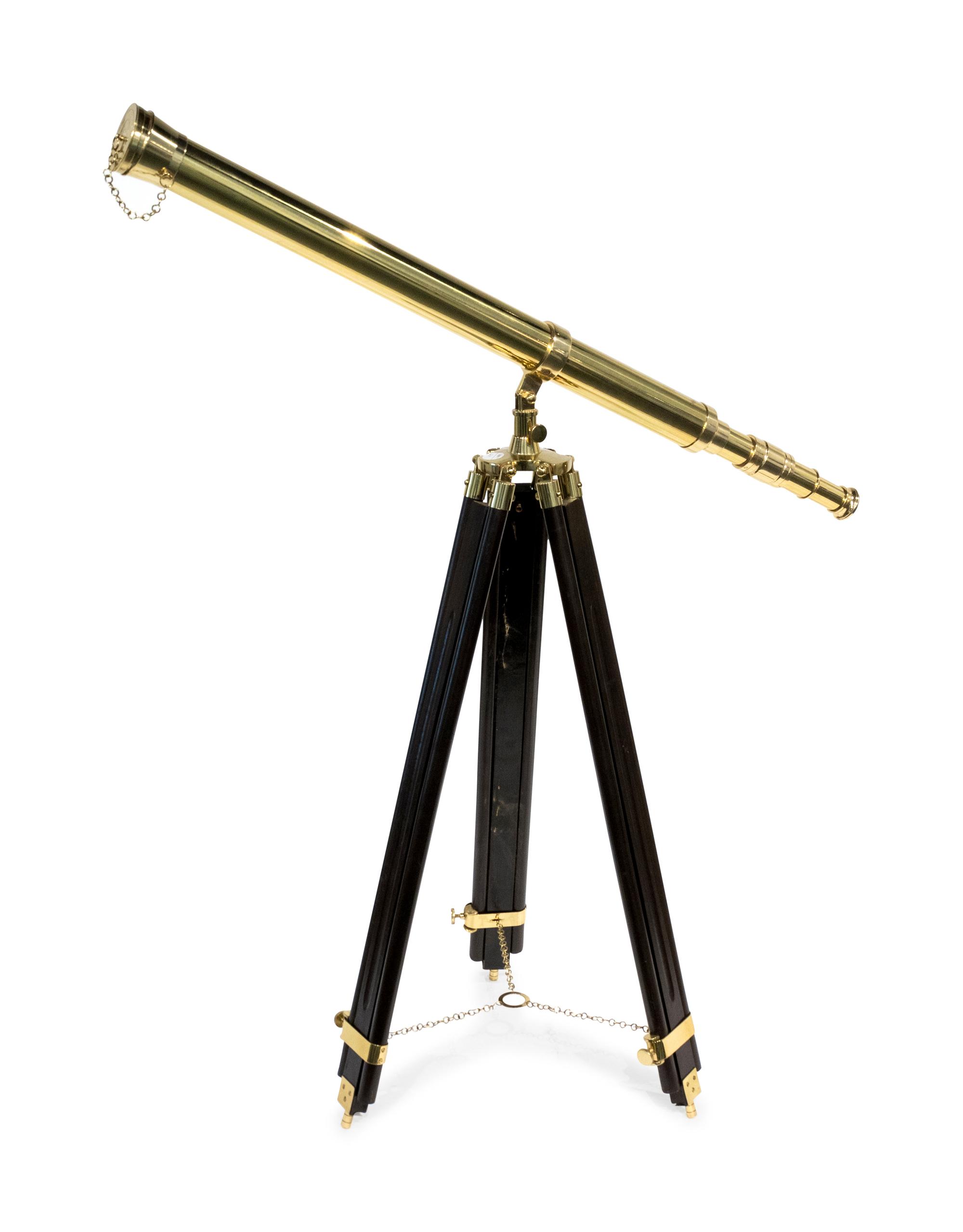 Contemporary Brass Telescope on Stand — 20TH CENTURY