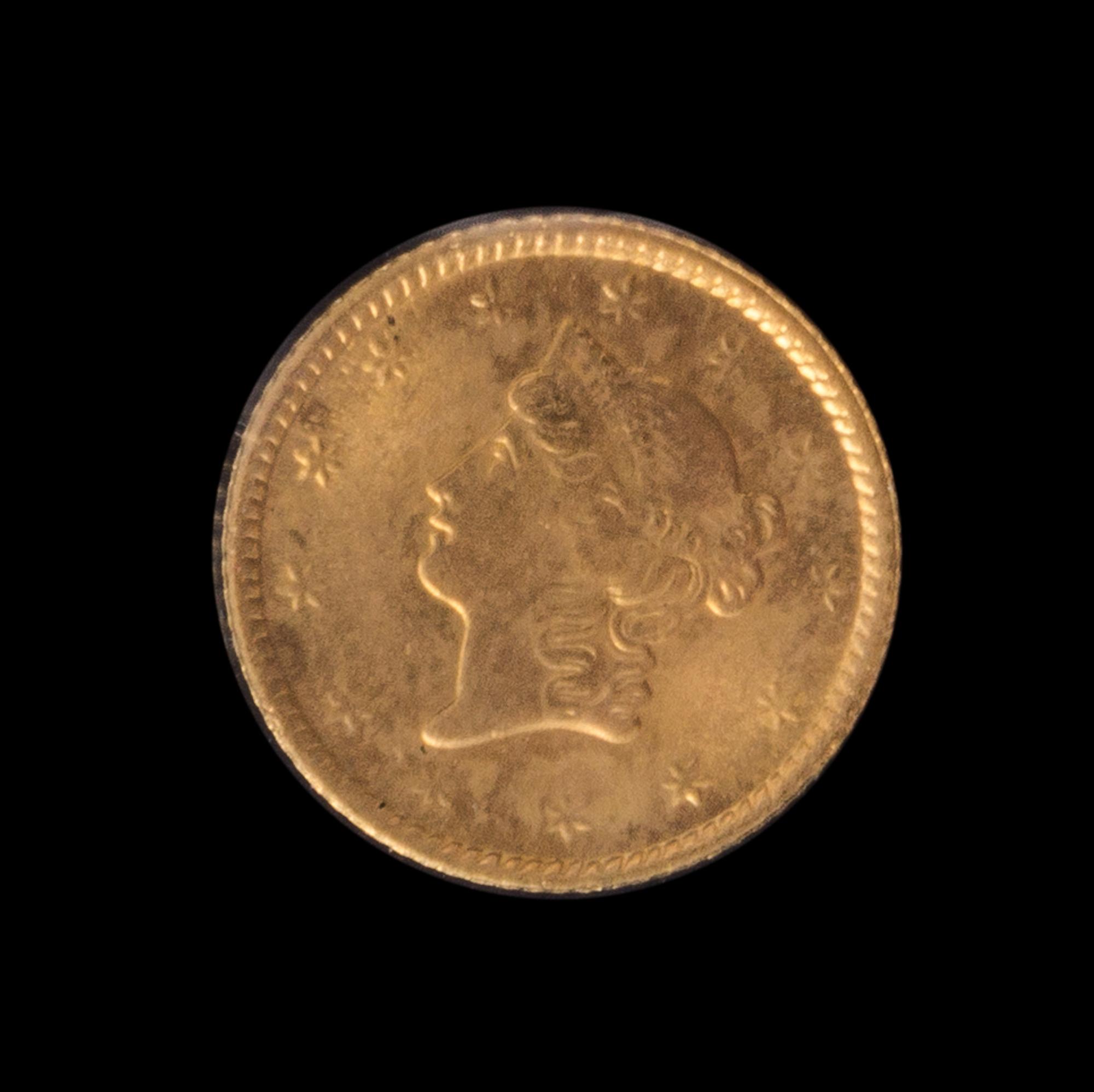 A United States 1853 Liberty Head: Type I $1 Gold Coin