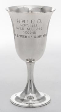 An American Silver Presentation Goblet, International Silver Co., Meriden, CT, Mid 20th Century, engraved "N.W.I.D.C. Sept 1952."