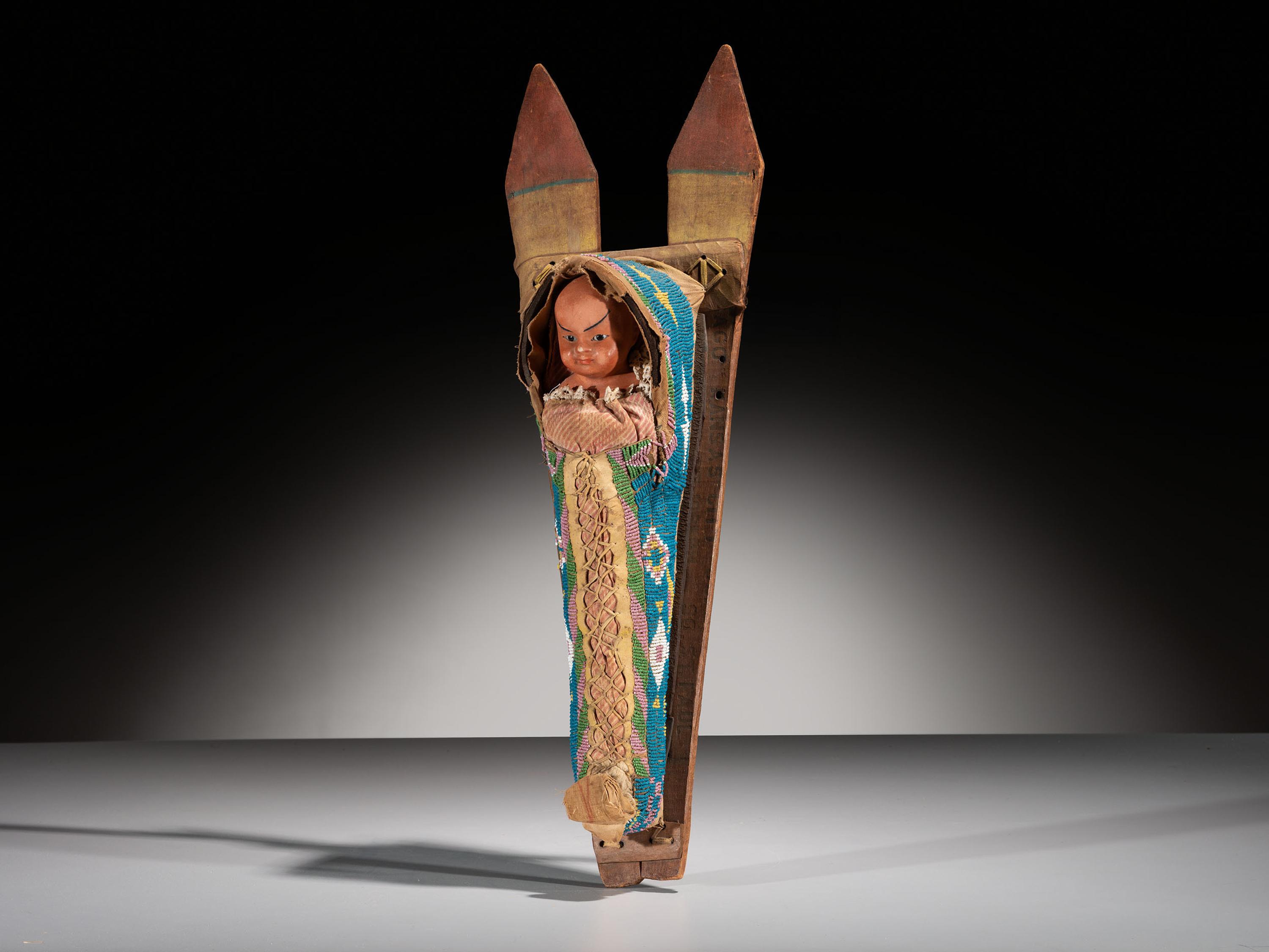 Southern Plains Beaded Cradle, with Doll
