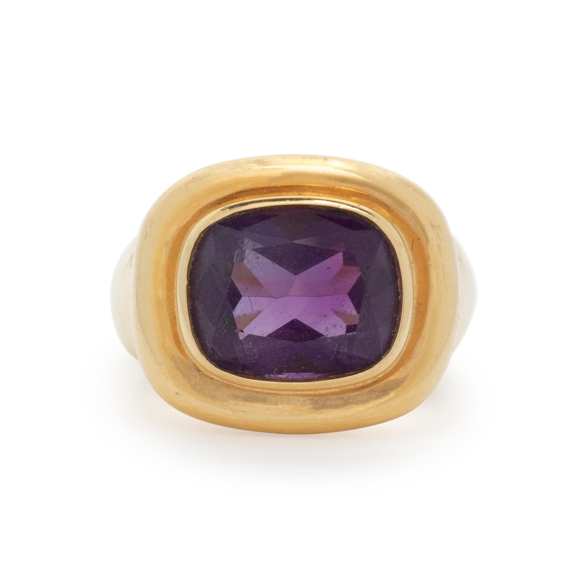 TIFFANY & CO., PALOMA PICASSO, YELLOW GOLD AND AMETHYST RING