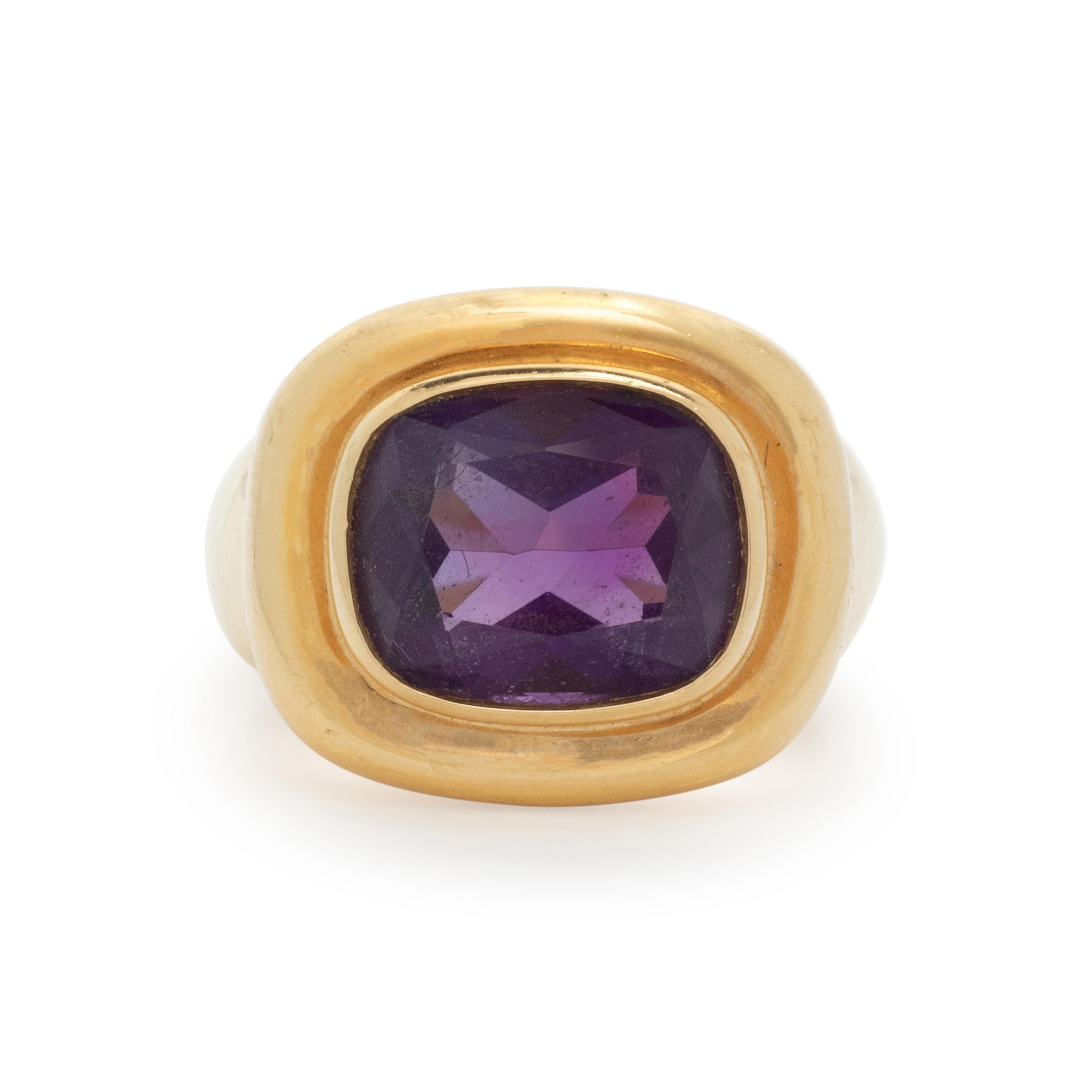 TIFFANY & CO., PALOMA PICASSO, YELLOW GOLD AND AMETHYST RING