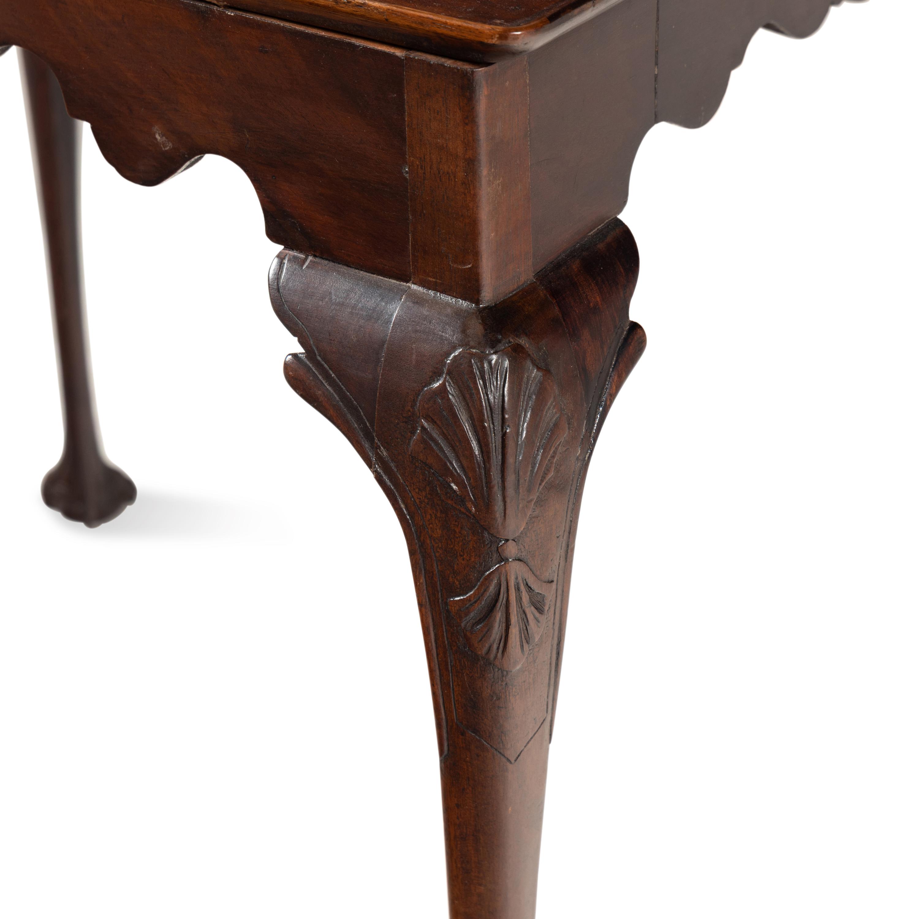 A George II Walnut and Mahogany Tea Table
