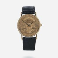 An 18K yellow gold 1879 $20 coin strap watch, Corum