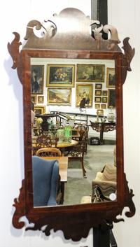 A Chippendale Style Mahogany Mirror Height 35 1/2 x width 19 1/2 inches. — 19TH CENTURY