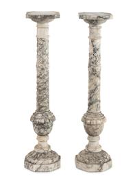 A Pair of Continental Marble Pedestals