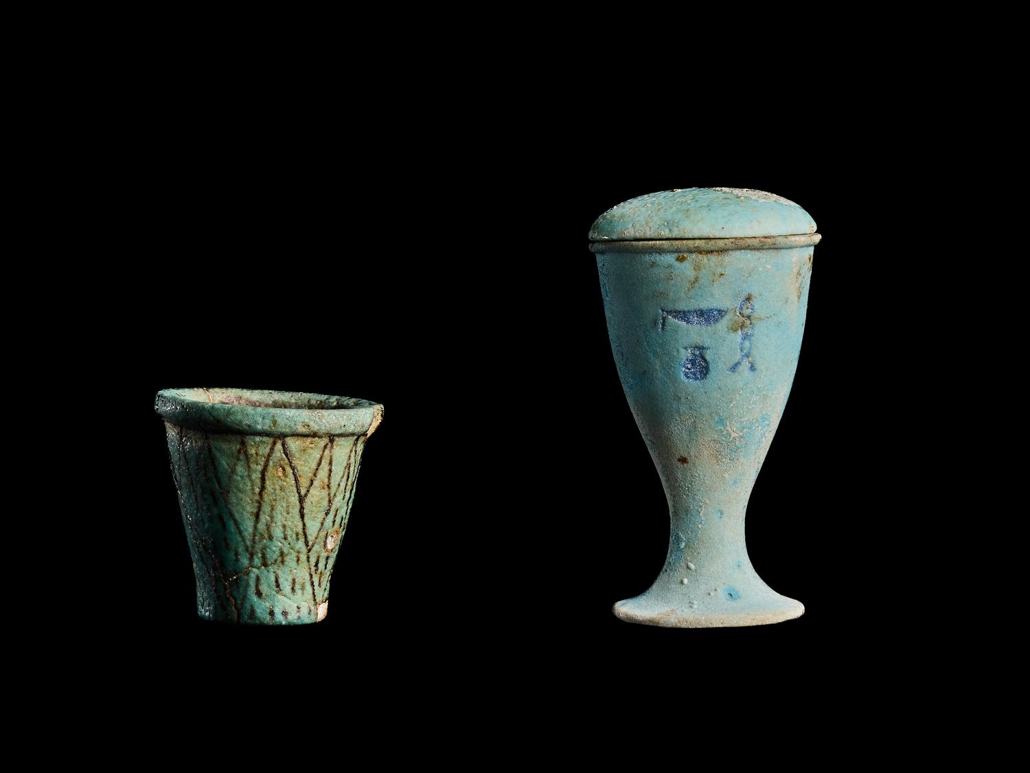 Two Egyptian Faience Cups