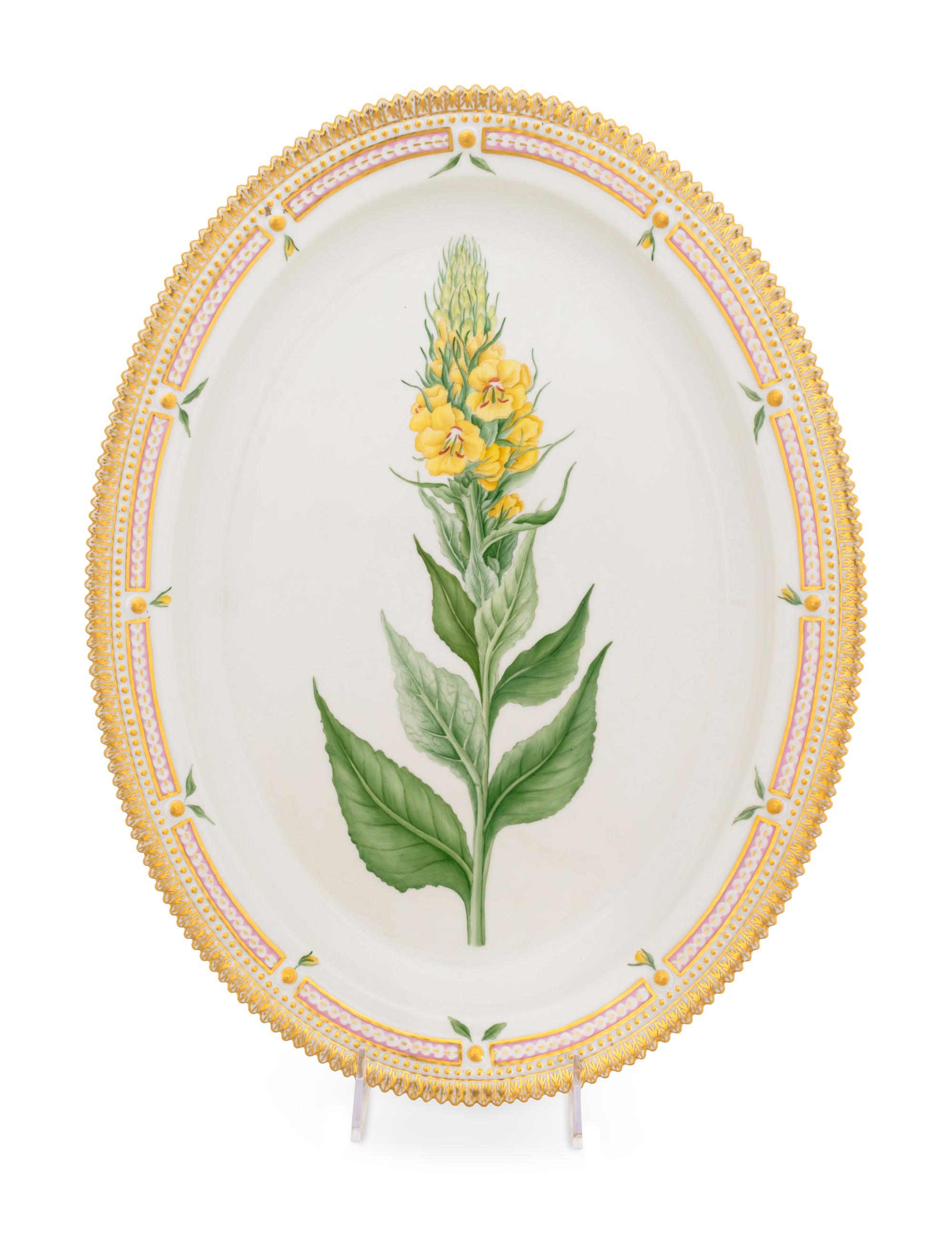 A Large Royal Copenhagen Flora Danica Oval Serving Platter