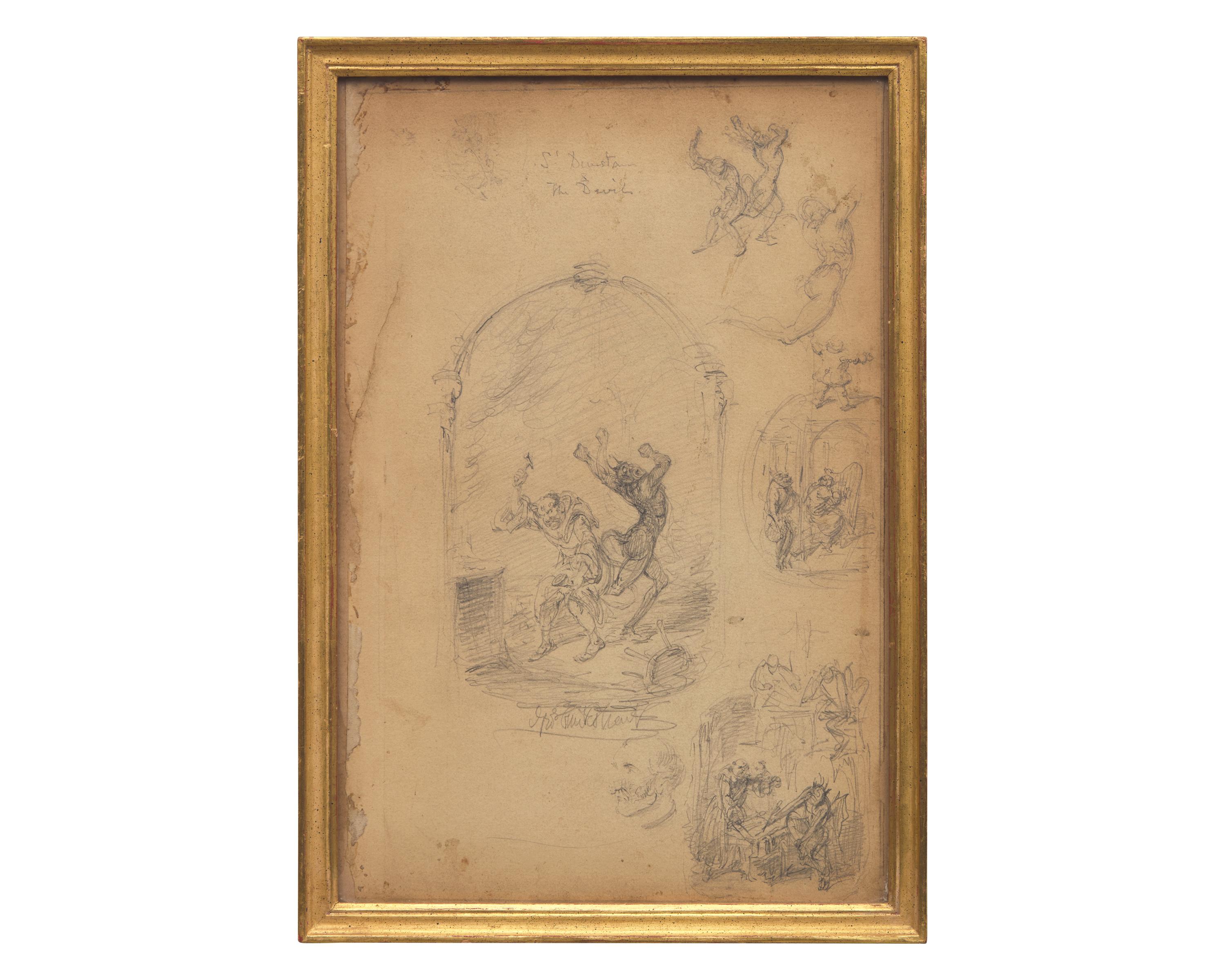 [Literature] Cruikshank, George. Group of 3 Drawings
