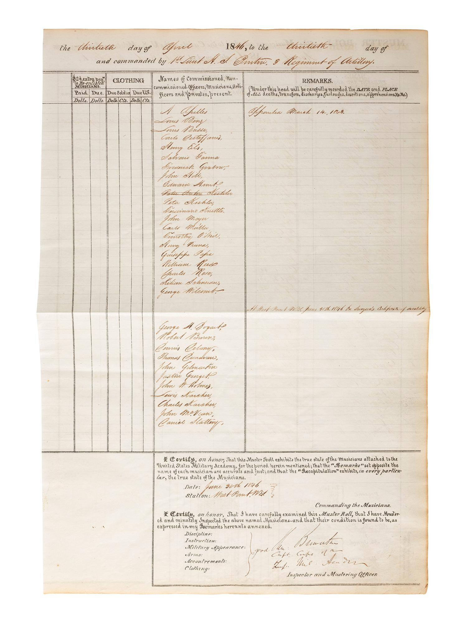 [CIVIL WAR]. Autographs from Civil War soldiers incl. Generals SHERMAN, MCCLELLAN, and BUTLER.