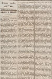 LINCOLN, Abraham (1809-1865). Illinois Gazette . Lacon, IL, 8 December 1864.