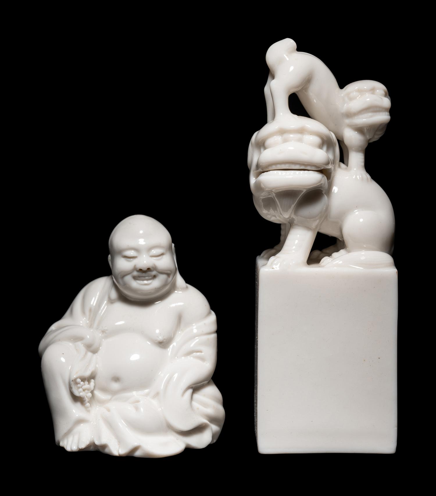 Two Chinese Blanc-de-Chine Porcelain Articles