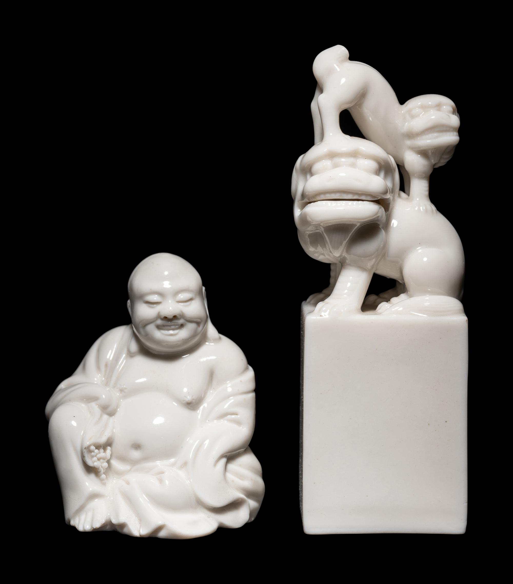 Two Chinese Blanc-de-Chine Porcelain Articles
