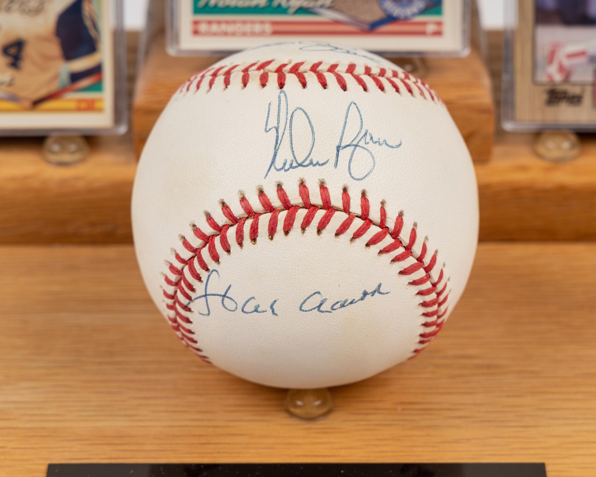 A Kings of Baseball Signed Autograph Display Featuring Pete Rose, Nolan Ryan and Hank Aaron (Beckett Authentication Services Letter),