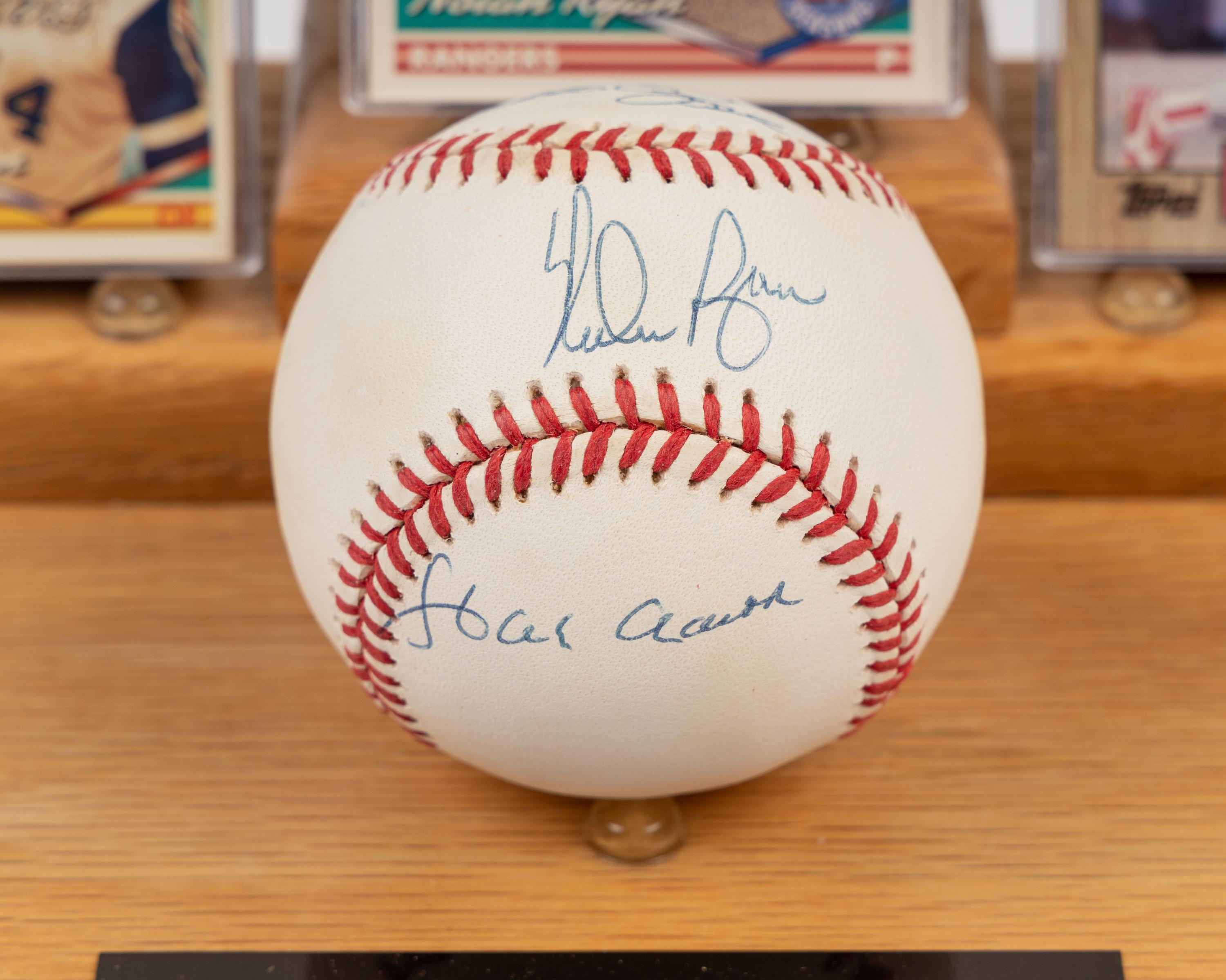 A Kings of Baseball Signed Autograph Display Featuring Pete Rose, Nolan Ryan and Hank Aaron (Beckett Authentication Services Letter),
