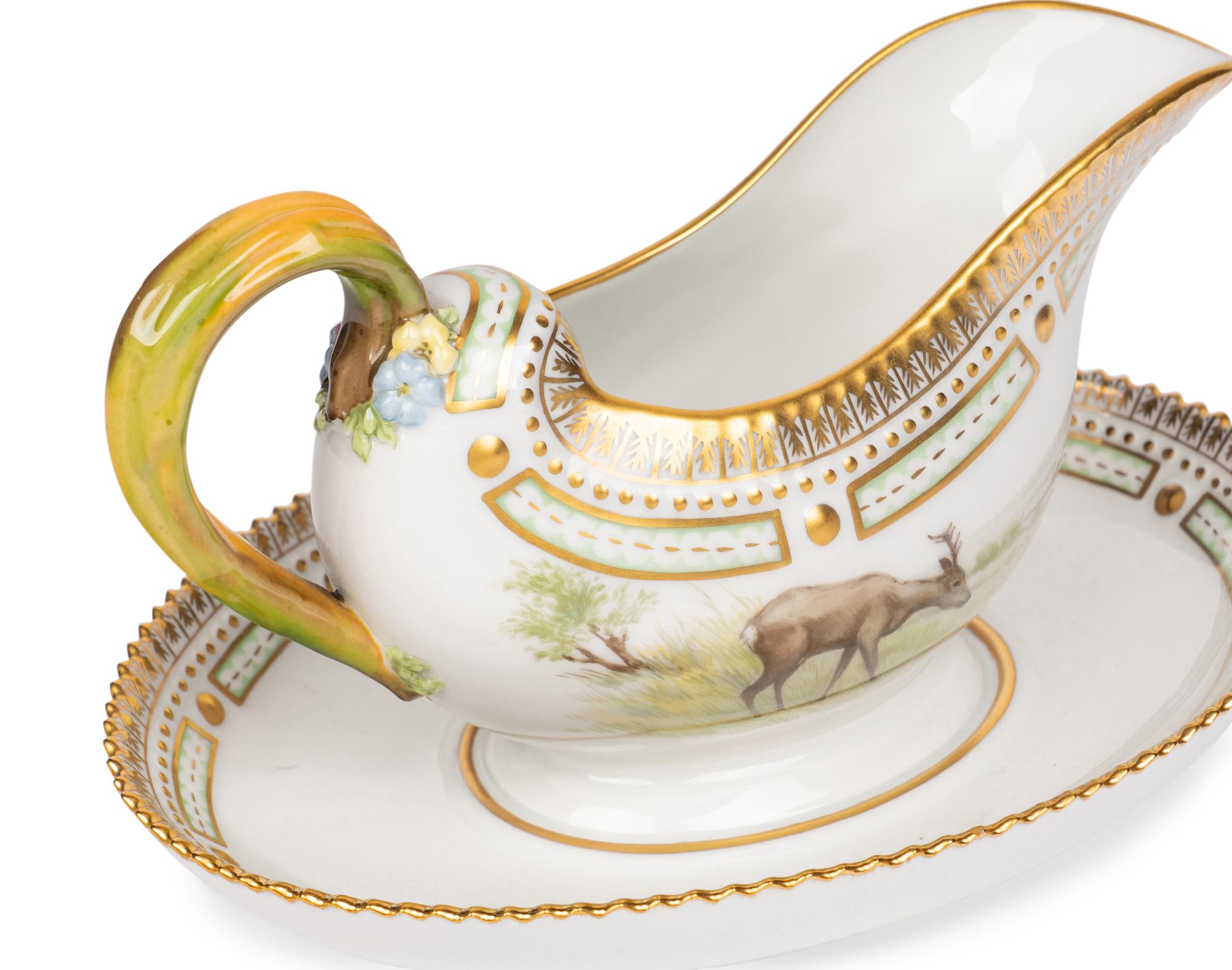 A Royal Copenhagen Fauna Danica Porcelain Sauce Boat