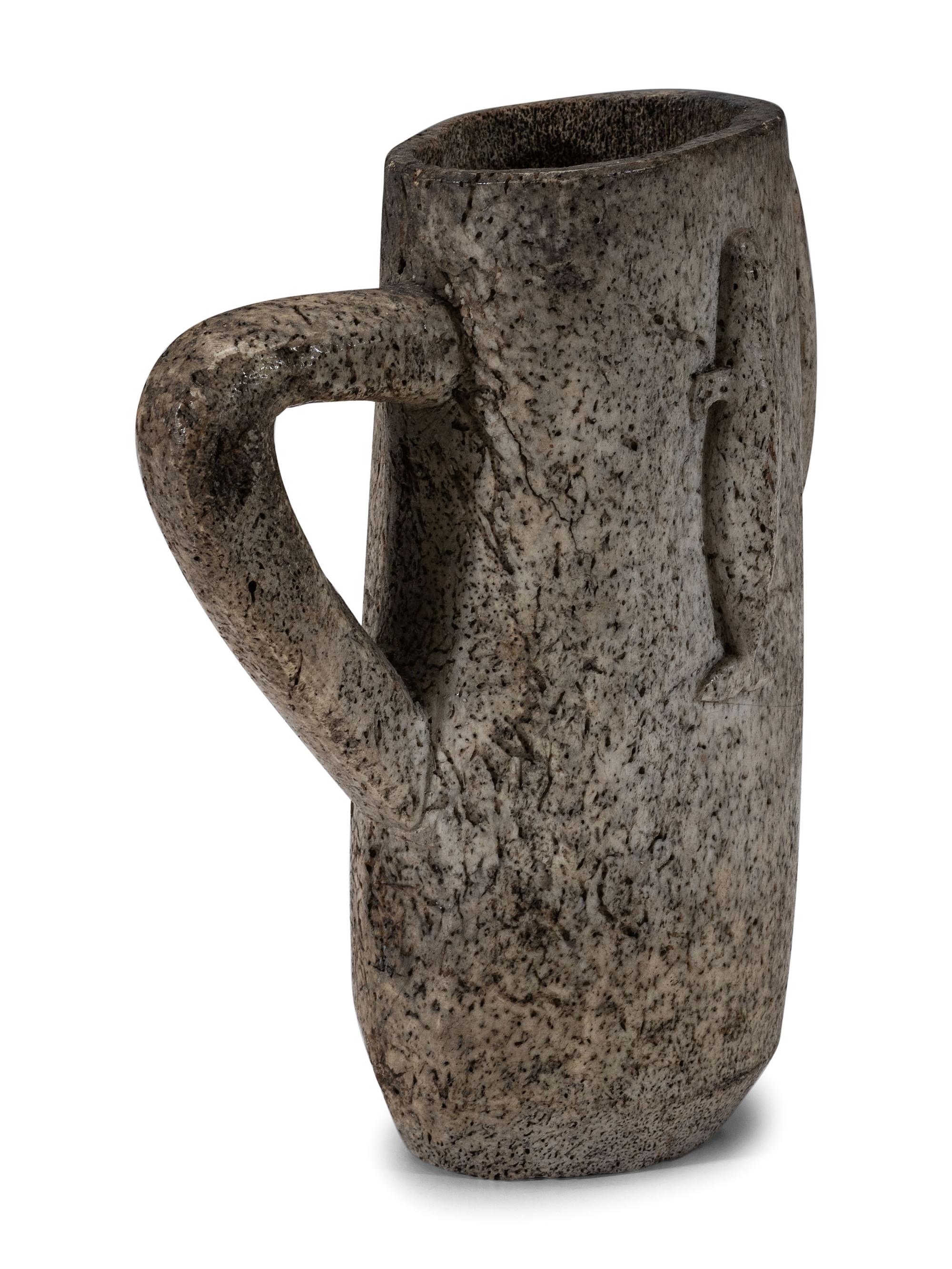 Alaskan Native Carved Whalebone Cup