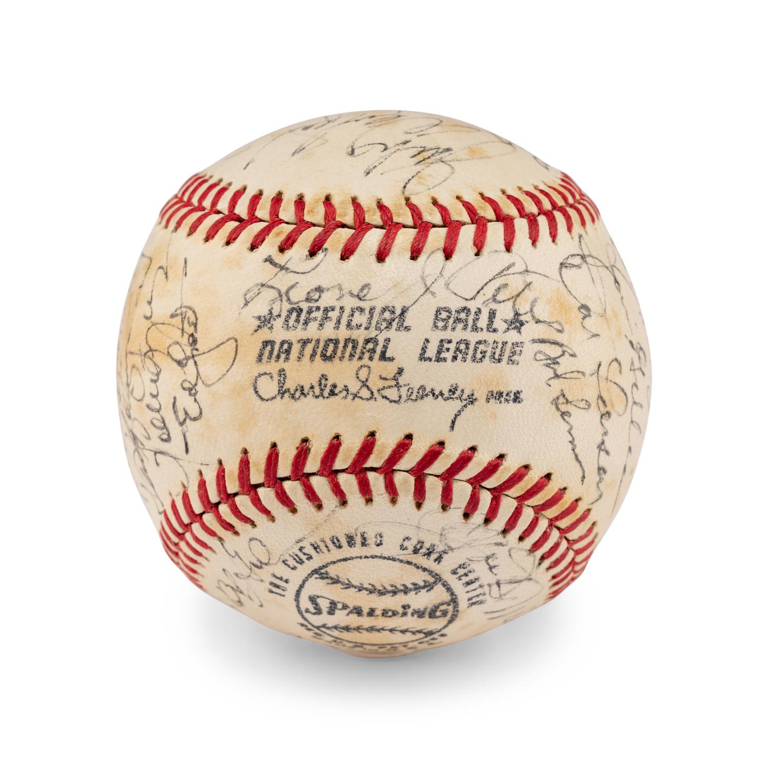 A Multi Signed Autograph Baseball Featuring Joe DiMaggio and Hall of Famers (PSA Letter of Authenticity),