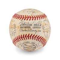 A Multi Signed Autograph Baseball Featuring Joe DiMaggio and Hall of Famers (PSA Letter of Authenticity),