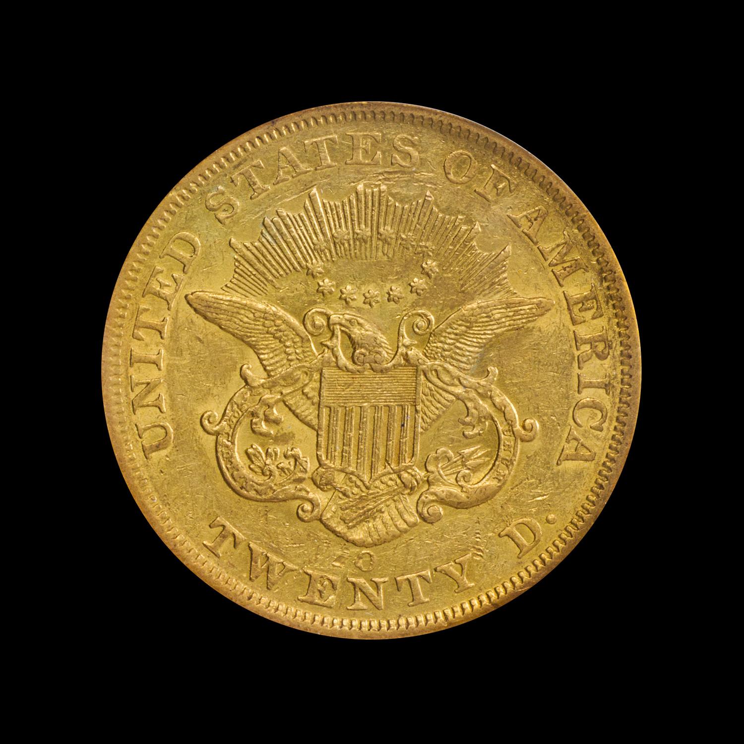 A United States 1850-O Liberty Head $20 Gold Coin