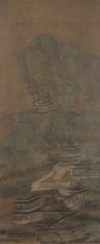Anonymous (Chinese, 19th Century) 佚名（清晚期）絹本山水圖