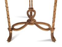 A Pair of Gilt Bronze and Specimen Marble Side Tables