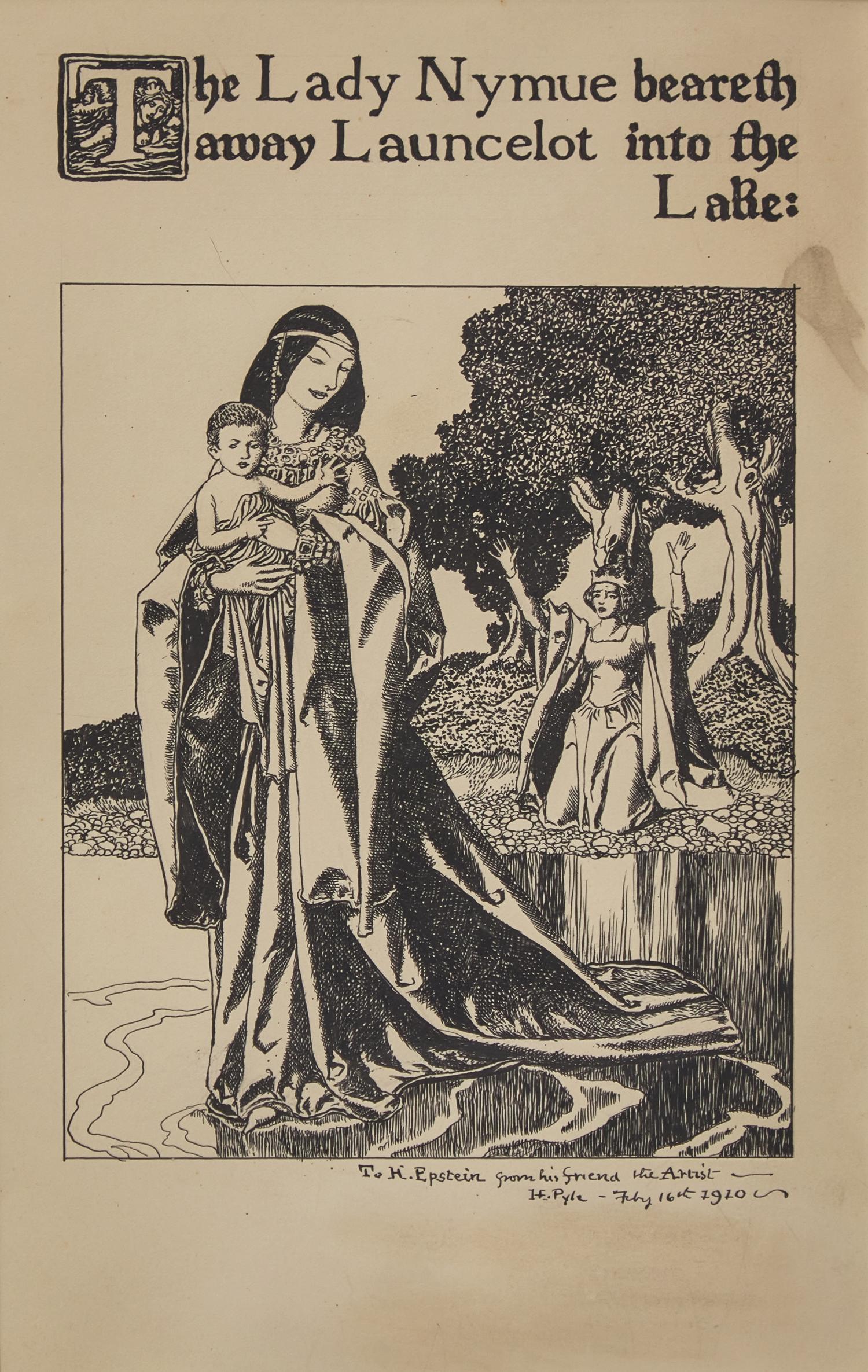 Champions of the Roundtable: The Lady Nyueme beareth away Launcelot into the Lake , 1905