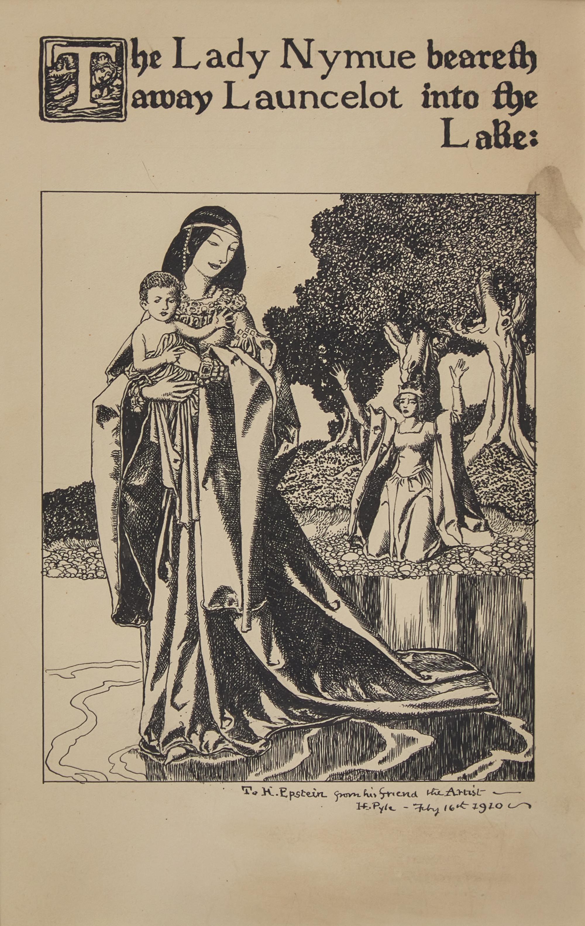 Champions of the Roundtable: The Lady Nyueme beareth away Launcelot into the Lake , 1905