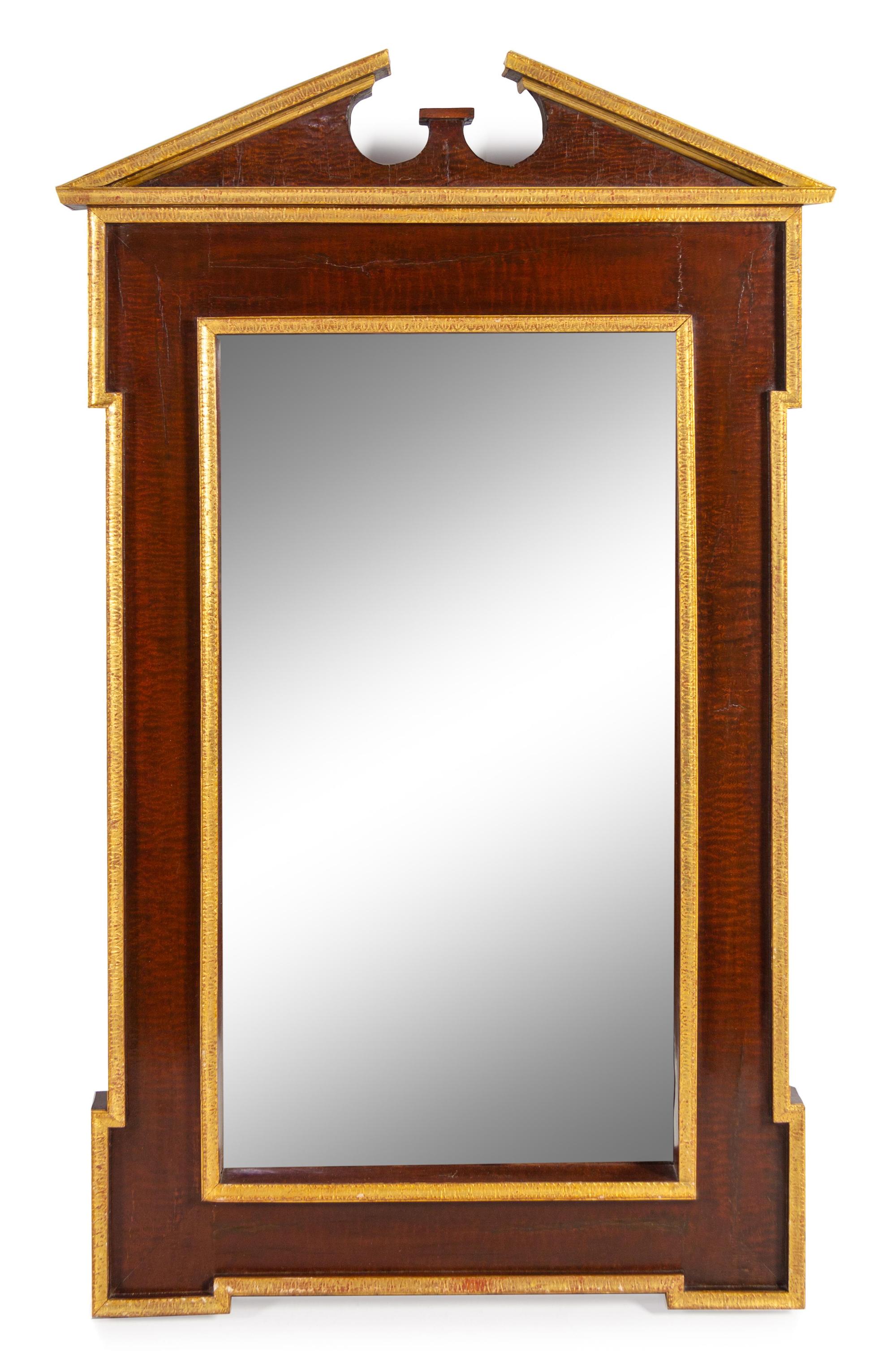 A George III Style Parcel Gilt Mahogany Mirror