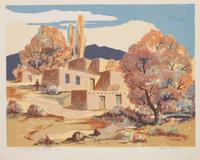 Four Works: Sunset - Santa Fe, edition 115/120; Neighbors , edition 51/100; Abiqui, New Mexico, edition 119/120; Old Pine Tree , edition 101/150