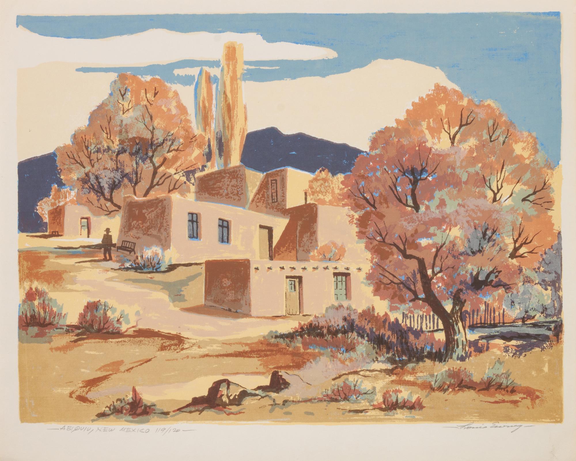 Four Works: Sunset - Santa Fe, edition 115/120; Neighbors , edition 51/100; Abiqui, New Mexico, edition 119/120; Old Pine Tree , edition 101/150