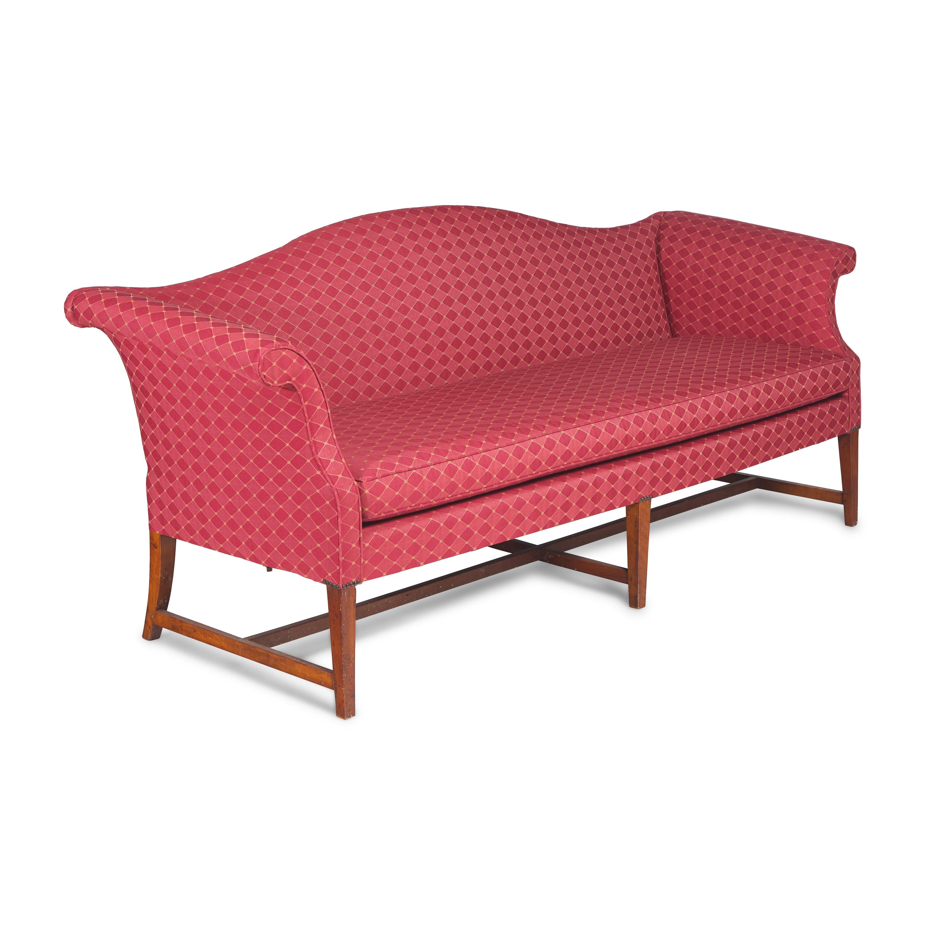 A Federal Camel-Back Birch Sofa