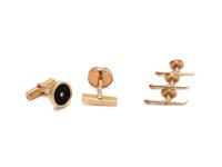 TIFFANY & CO., ONYX AND DIAMOND DRESS SET