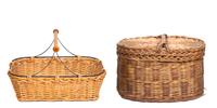 Two Large Wicker Baskets Larger, Height 21 x length 32 inches. — 20TH CENTURY