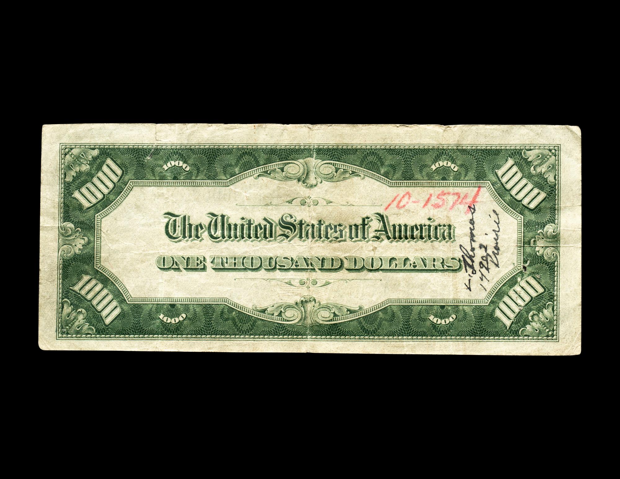 A Series 1934A $1,000 Federal Reserve Note
