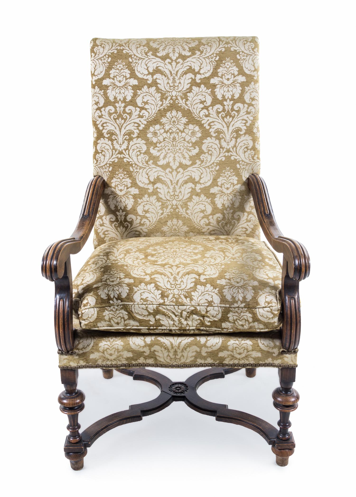 A William and Mary Style Walnut Armchair — 19TH CENTURY
